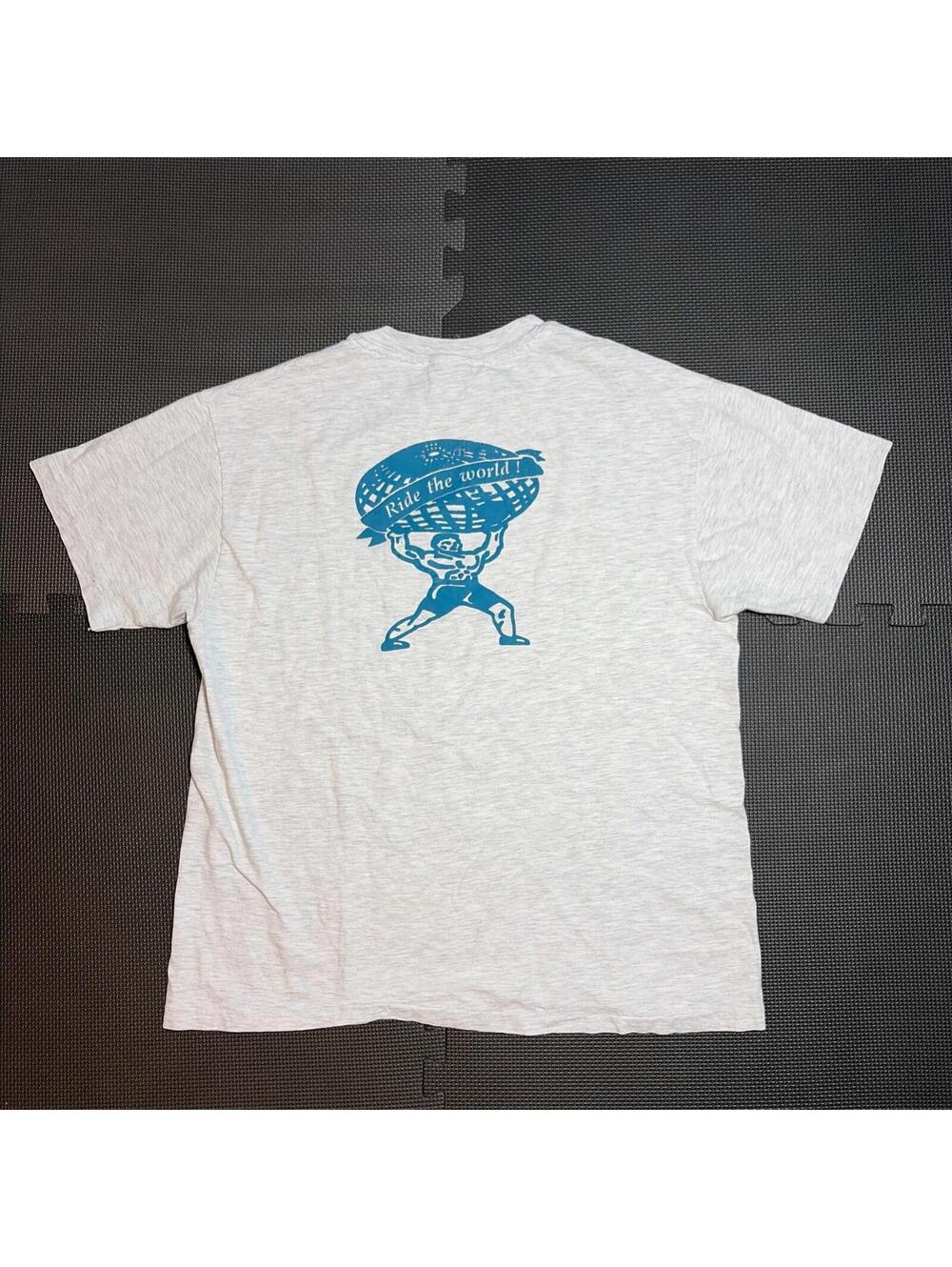 Vintage Ride The World 90’s White T Shirt Hanes Beefy Tee Size Large
